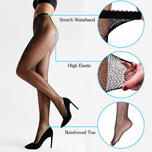 Duufin 10 Pairs Fishnet Stockings Women Fishnet Tights High Waist Fishnet Stocking Mesh Pantyhose2