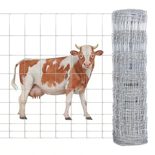 14 Gauge 4 328 Farm Fence Cattle Fence PanelsHeavy Zinc-Coated Wire Fencing Field Deer Goat Hog Panels for Livestock & Yard Garden