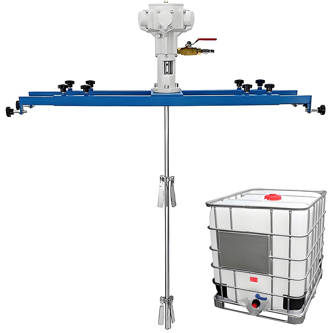 SBCGFY Air Agitator Pneumatic Ibc Ton Drum Mixer Machine Folding Propeller With Support Hanger For Paint, Coating, Viscous Liquid, Ink Dissolver - 5-Cylinder
