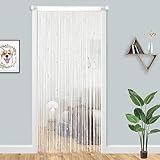 YIIBAII Beaded Curtain Beaded Curtains for Doorways Crystals Suitable for Interior Hanging Decoration and Partitions Closet Curtains (39'x79', White)