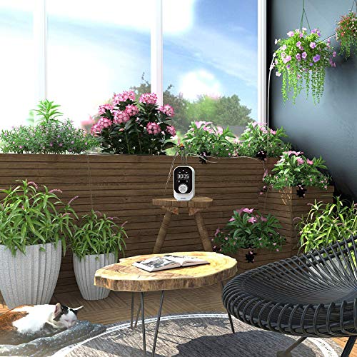 JAKEMY Automatic Drip Irrigation Kit,Mini Size Big Power Houseplants Self Watering System with 1-23 Hour & 1-30 Day Interval Programmable Timer,for 15 Potted Plants