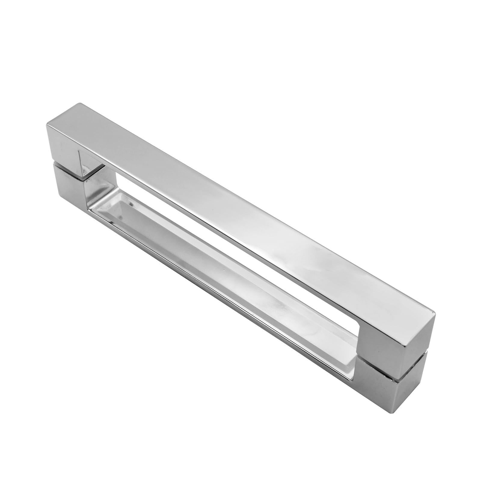 1 pieza manija cuadrada de cristal cromado para puerta de ducha 190mm de agujero a agujero central resistente 225mm de largo manija para puerta de ducha para mampara de ducha, sala de ducha