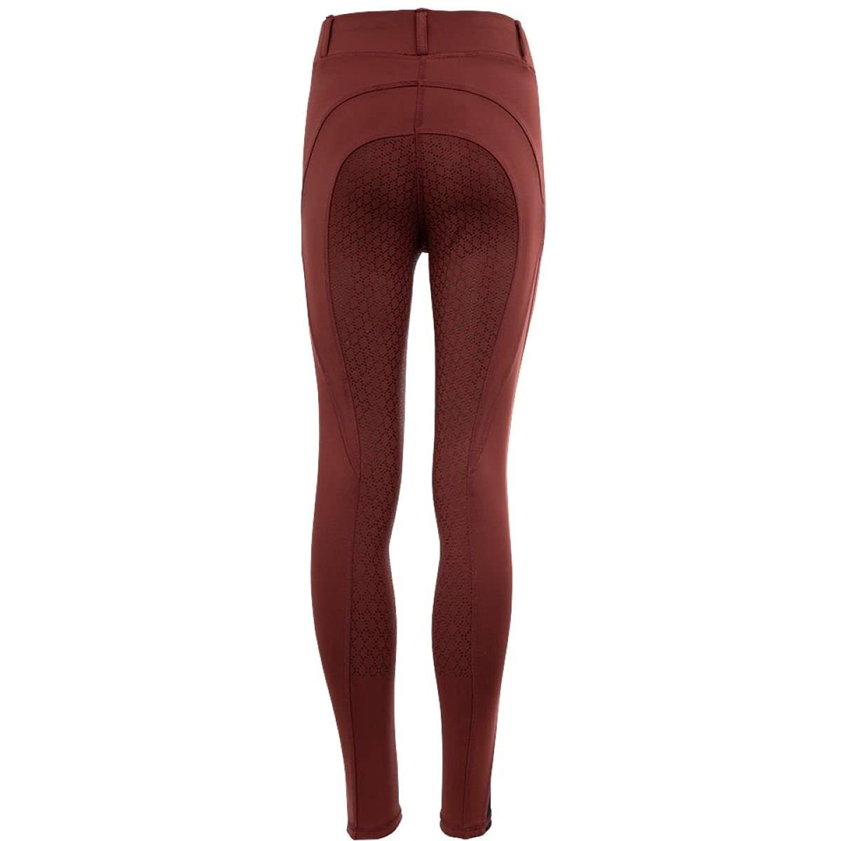 BR Breeches - Pantalones de equitación para niños, color burdeos con ribete completo de silicona