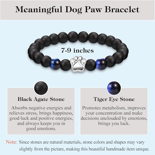 Dog Dad Gifts for Men, Paw Charm Bracelet - Father's Day, Christmas, Birthday Jewelry for Dog Lovers With Sentimental Message Card4