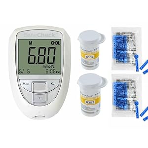 Total Cholesterol Meter Cholesterol Test Meter Cholesterol Test Kit Analyzer + 20pcs Strips