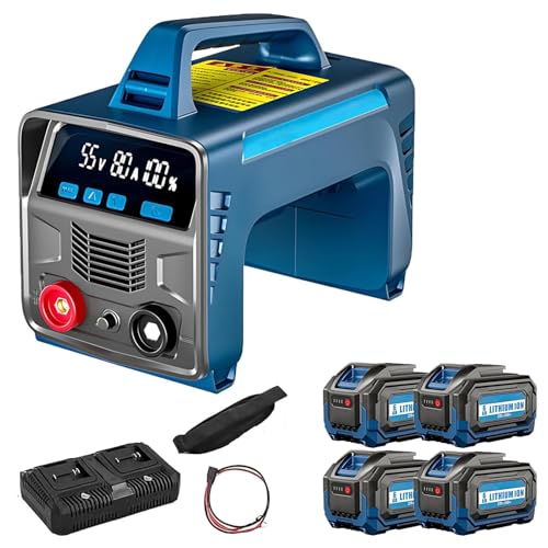 GZGHRZQS Soldador Inverter MMA ARC, Máquina de Soldar a Batería Inalámbrica, con Tecnología IGBT, Arranque en Caliente, Fuerza de Arco, Pantalla LED, Reparación y Proyectos de Bricolaje