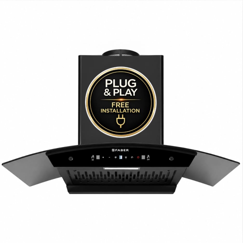 Faber Vento 90cm 1500m3/hr BLDC Plug N Play Autoclean Chimney|Filterless|Touch & Gesture Control|9 Speed Control|LED|12yrs on Motor,2Yrs Comprehensive warranty|HOOD VENTO BLDC PNP HC FL SC BK IN 90-C-image-27