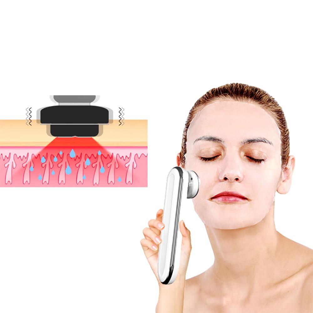 TsoLay Strumento per Scolpire Il Viso, Macchina per Rassodare La Pelle 7 in 1 con Raffreddamento, Dispositivo per Rassodare Il Collo, Strumento per Ringiovanimento con Luce Rossa E Blu