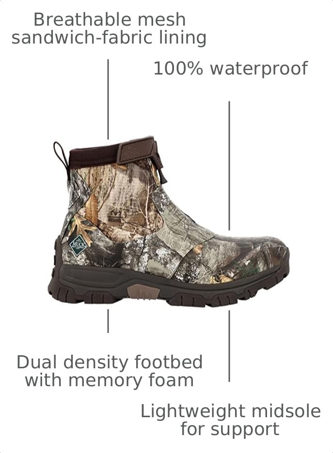 Image of MUCK Men's RealTREE Edge Apex Mid Zip Ankle Boot