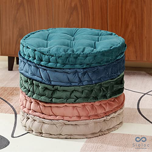 Sioloc Round Floor Pillows,Seating Cushion Floor Pillow Seating For Adults & Kids Bedroom,Thick Meditation Pillows Floor Cushion For Chair Sofa Yoga(Turquoise,23''X23'') #TOP1