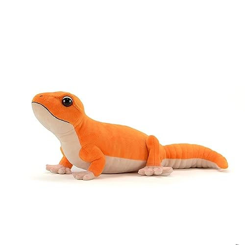 FRANKIEZHOU Realistic Fat-Tailed Gecko Stuffed Animal - Orange, 15.75" Lizard for Boys, Soft for Kids, Home Decor, Hugging Toy
