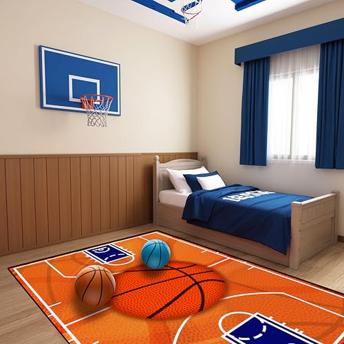 Tapete decorativo cancha de baloncesto 3'x5' miniatura 2