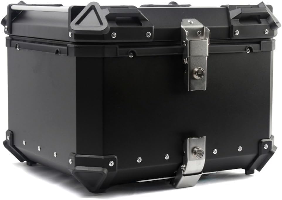 Coffre de moto en alliage d'aluminium noir 65L avec double clé