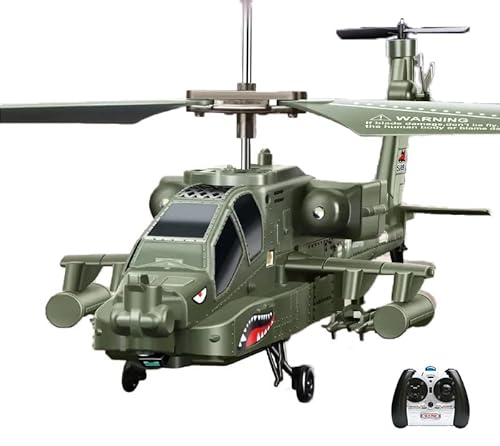efaso Elicottero RC SYMA S109G Apache Elicottero telecomandato con illuminazione a LED/giroscopio - RC elicottero interno a 3 canali esercito/militare mini elicottero