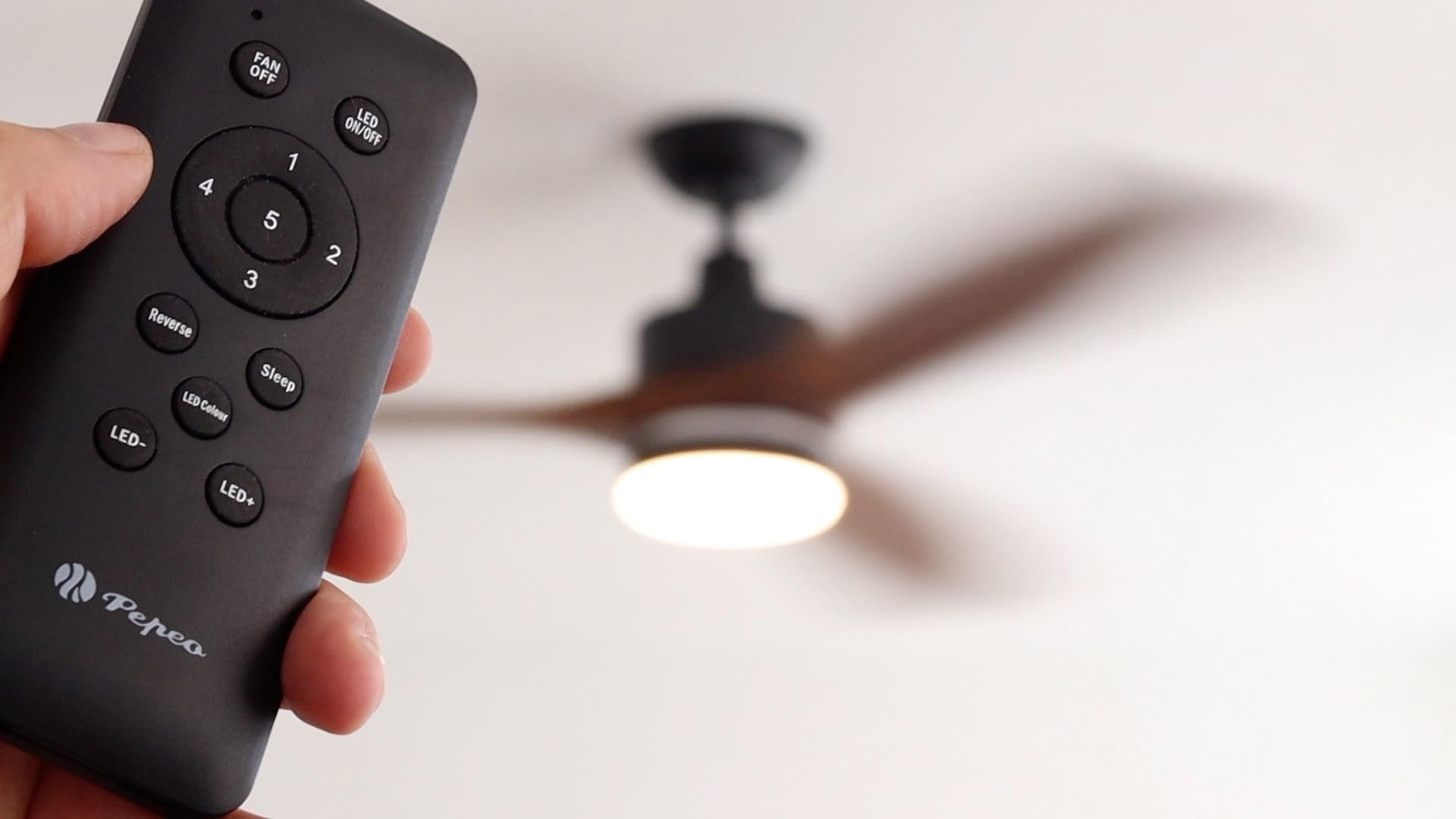 Pepeo Ventilateur de plafond à basse consommation Notos 132 cm avec éclairage LED et télécommande