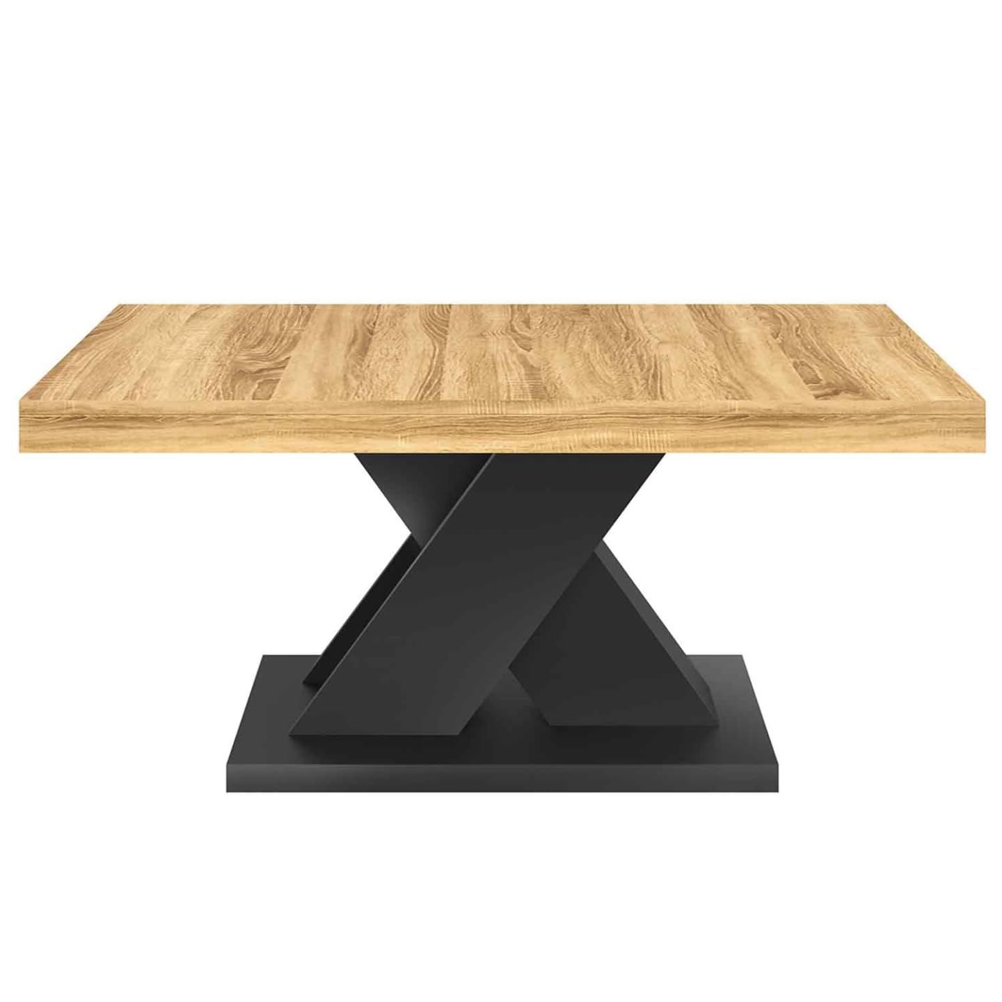 IDMarket - Mesa de centro ALICIA con base en X efecto macizo negro