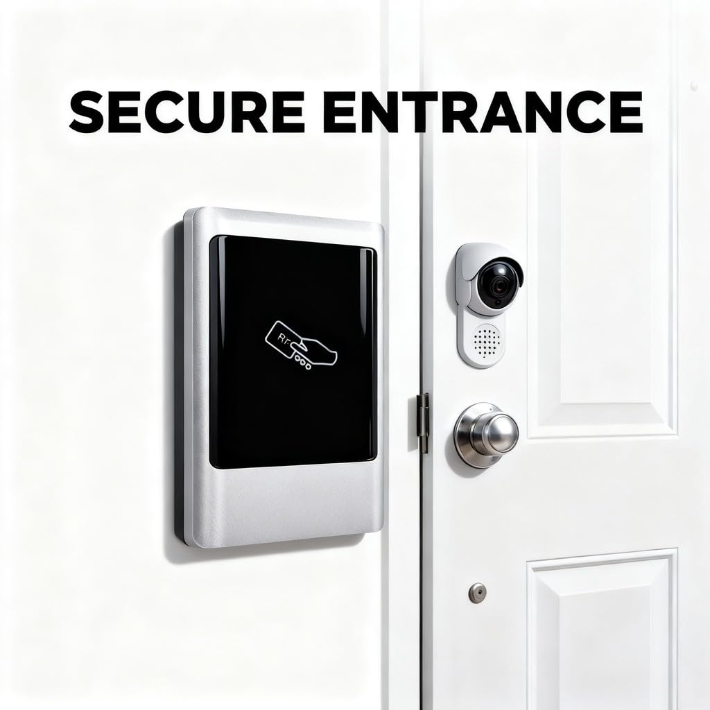 RFID Leser Outdoor Metallgehäuse, Wasserdicht IP65, Touchscreen Zugangskontrolle, 15000 Nutzer - Schnittstelle, Türöffner Funktion, Für Büro und Industrie (IC)