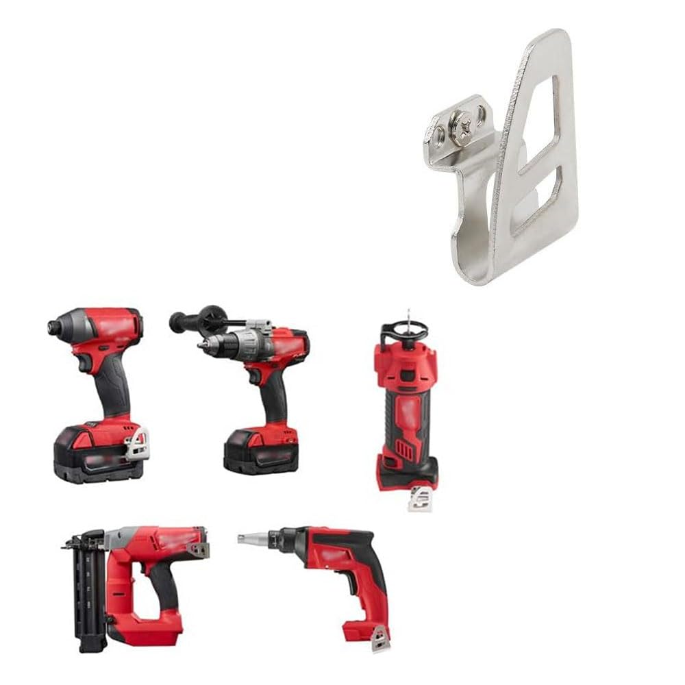 4 ganci per cintura in acciaio inox compatibili con strumenti Milwaukee M18, clip di ricambio per gancio per cintura 2604-20, 2604-22, 2604-22CT, 2797-22, include viti di montaggio