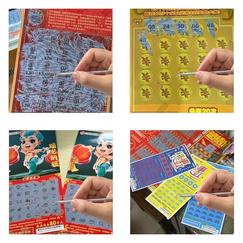 Image of 5Pcs Lottery Ticket Scratcher Tool, Stainless Steel Lottery Scratcher Tool, Scratch Off Tool, Ergonomic Ticket Scraper, Suitable for Lottery Enthusiasts Lottery Scraper Tool
