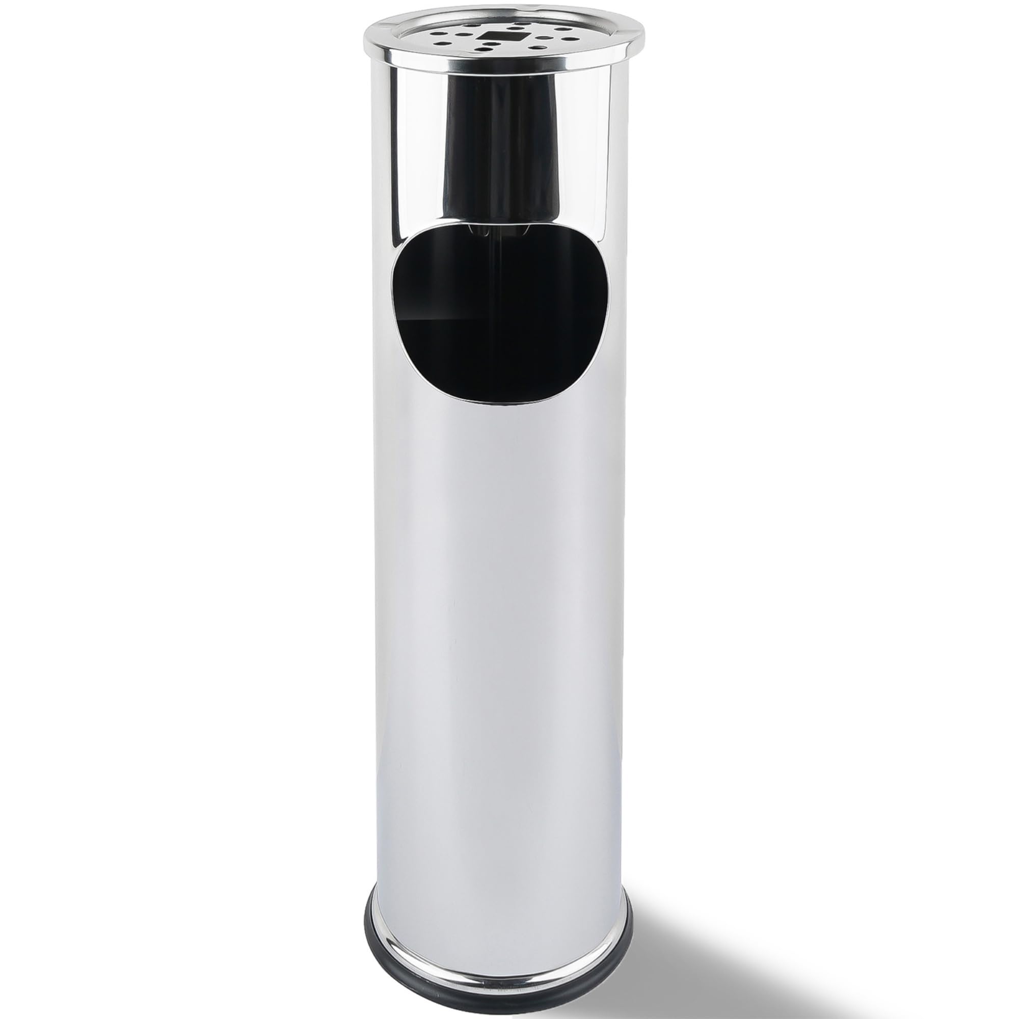Cendrier sur pied poubelle 2 en 1 compact cylindrique de 56 cm de hauteur