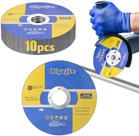 10 Pack 4 1/2 in Cut Off Wheel Cutting Wheels for Angle Grinders, Ultra Thin Grinding Wheels, Metal Cutting Discs