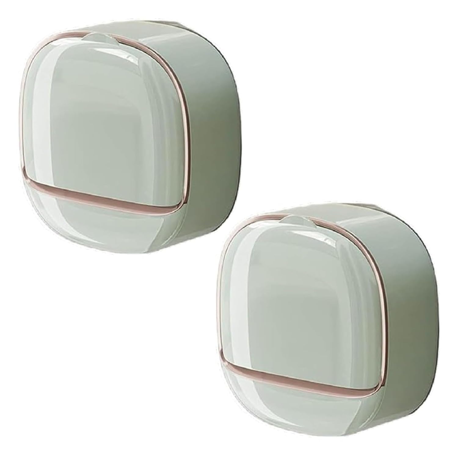 Soap Dish with Drainage Box and Lid, Wall Mounted Soap Holder with Drain Tray, Waterproof, for Bathroom (Pack of 2)-image-14