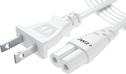 Cable de alimentación de TV blanco de 12 pies para Samsung LG TCL Sony 2 clavijas AC enchufe de pared de 2 ranuras LED LCD Insignia Sharp Toshiba