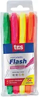 Marcador Fluor, Tris, 7897476627076, Multicor, pacote de 4