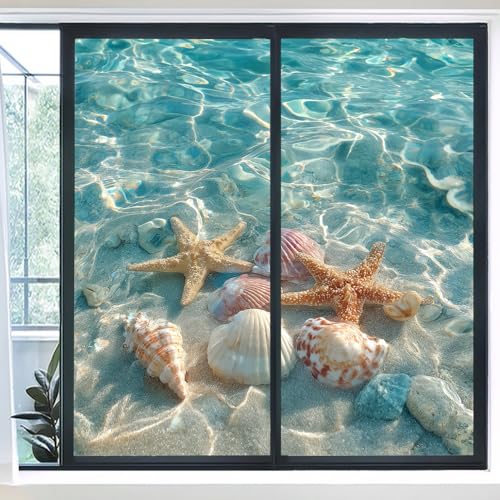 Vinilo adhesivo decorativo para ventana con diseño Underwater Beach miniatura 2