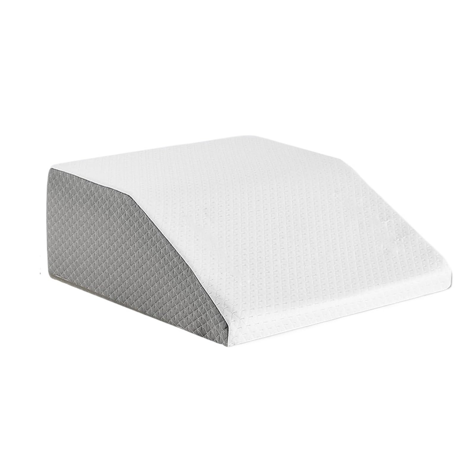 IKLAAQETBXPS Leg Pillow, 8inch Elevating For Legs,Rest, Sleeping, Wedge For Side, Memory Foam(White-Gray)