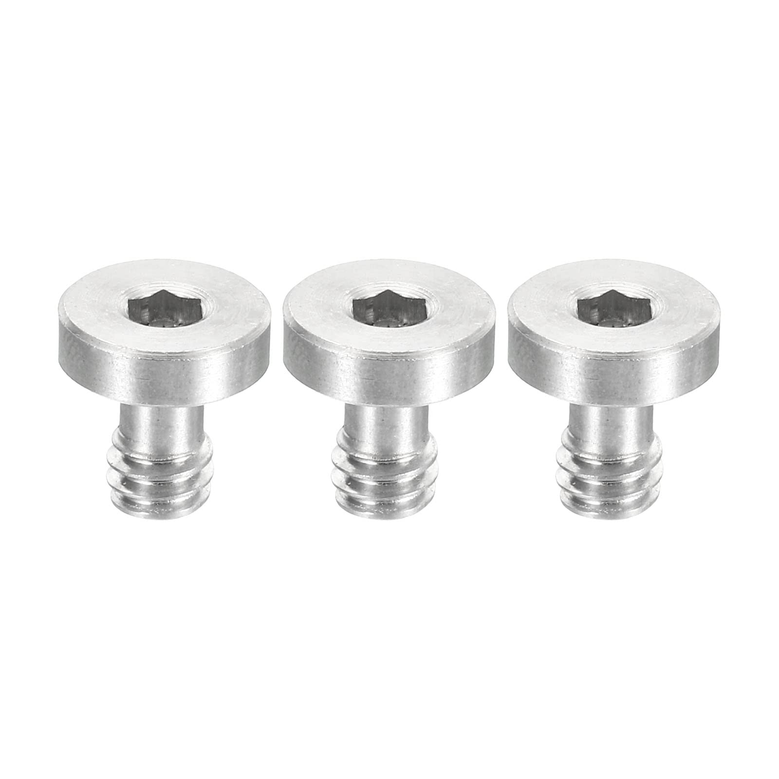 PATIKIL 1/4"-20 Fil 13mm Longueur Caméra Rapide Libération Vis Trépied Vis, 3 Paquet Acier INOX Hexagon Fente Vis pour DSLR Caméra Appareillage Accessoires, Argent