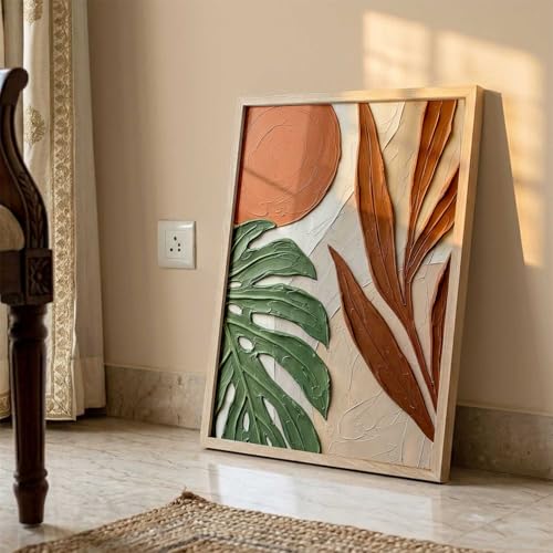 Image of kotart Aesthetic Botanical Art Home Decoration Painting | Boho Paintings With Frame For Living Room Bed Room Hotel Wall Decor Digital Reprint (19x25 inch)