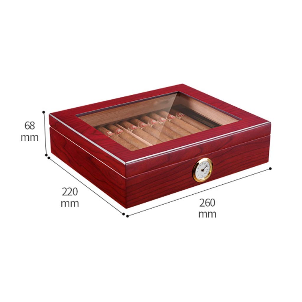 Estuche portátil para Puros de Cedro, humidificador de Viaje de Madera con humidificador e higrómetro, Caja de Almacenamiento marrón