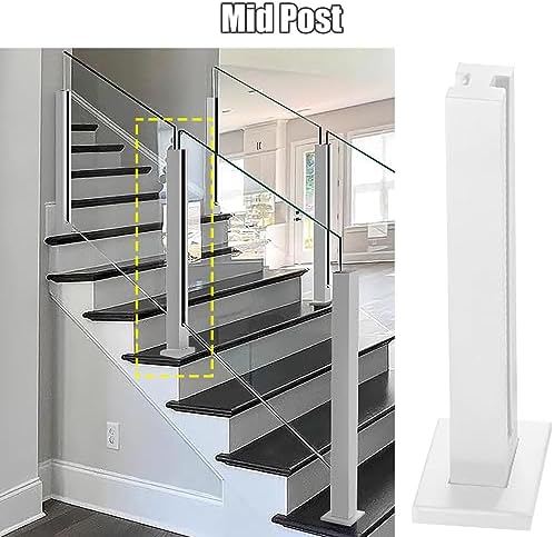 Glass Railing Post for Patio, Balcony, Porch & Garden - Floor Standing Baluster Pole for Stairs, Panel Divider, Durable Column for Modern Outdoor Spaces