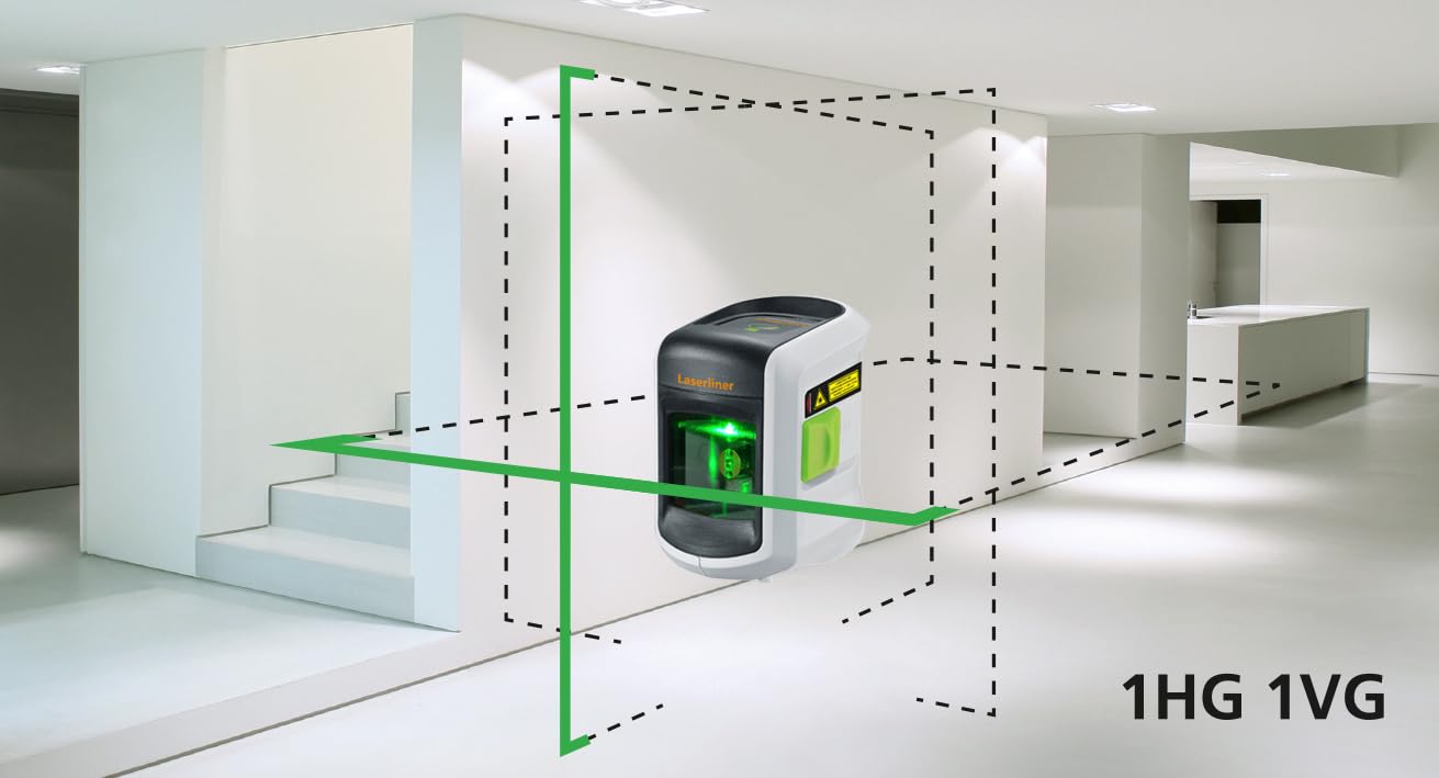 Laserliner Laser à Lignes Croisées SmartVision, Laser Vert | Trépied de 270 cm, Usage Intérieur et Extérieur, Mode Récepteur Manuel Inclus