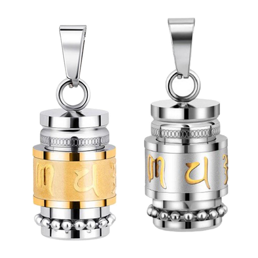 Colgante Budista Shurangama Adorno Budista de Acero Titanio Colgante Collares Accesorio Joya Adecuado para Protección Y E, plata, tal como se describe