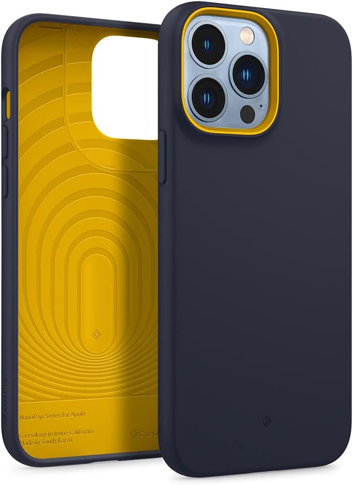 Caseology Nano Pop Silicone Case Compatible with iPhone 13 Pro Max Case (2021) - Blueberry Navy