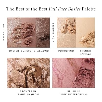 LAURA GELLER NEW YORK Baked Starter Kit: Baked Balance-n-Brighten Powder Foundation, Deep and Best of the Best Palette Blush Bronzer Highlighter Eyeshadow and Retractable Kabuki Brush