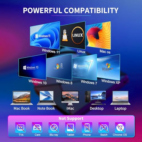 Image of DVD Player for Laptop, External CD Drive for Mac, USB 3.0 USB C Portable CD Burner External Disk Drive, DVD Reader Writer ROM Drive Compatible with Laptop,Windows 10 /8 /7 Linux