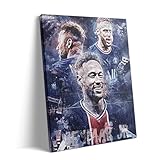 B.B.F MAKE Football Canvas Wall Art, Inspiring Canvas Print Poster, Neymar JR Passionate Sports Theme Artwork Decoration, Stylish Home Office Bedroom Living Room Game Room Wall Decor, Framed 8x10inch