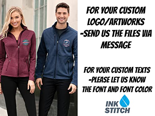 INK STITCH Men F231 Deisgn Your Own Custom Stitching Logo Texts Digi Stripe Fleece Jackets4