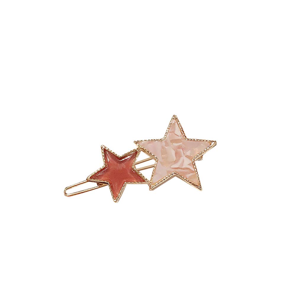 Bylater Beautiful Simple Five Pointed Star Acid Bangs Hair Clips Barrettes Hair Accessories Exquisite Hair Clips for Women Girls