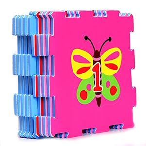 Lovely Garden Rubber EVA Foam Puzzle Play mat Floor. 9 Interlocking playmat Tiles (Tile:12X12 Inch/9 Sq.feet Coverage…