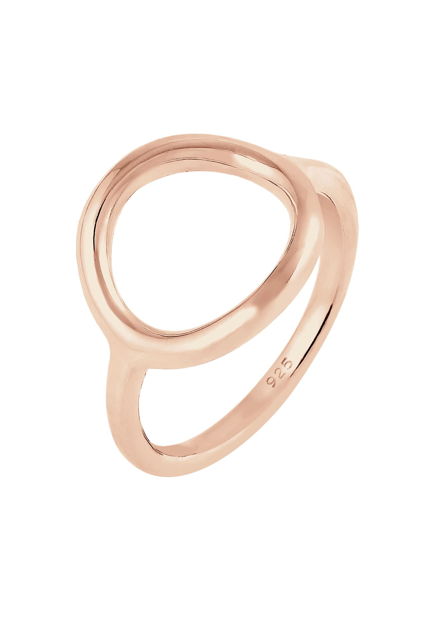 Elli Women Silver 925 Sterling Silver Circle Ring - Size N