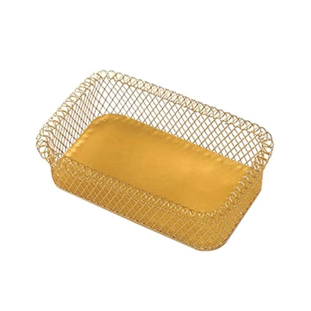 Cesta de fruta de metal nórdica en gris claro para mesa de comedor y almacenaje de diseño
