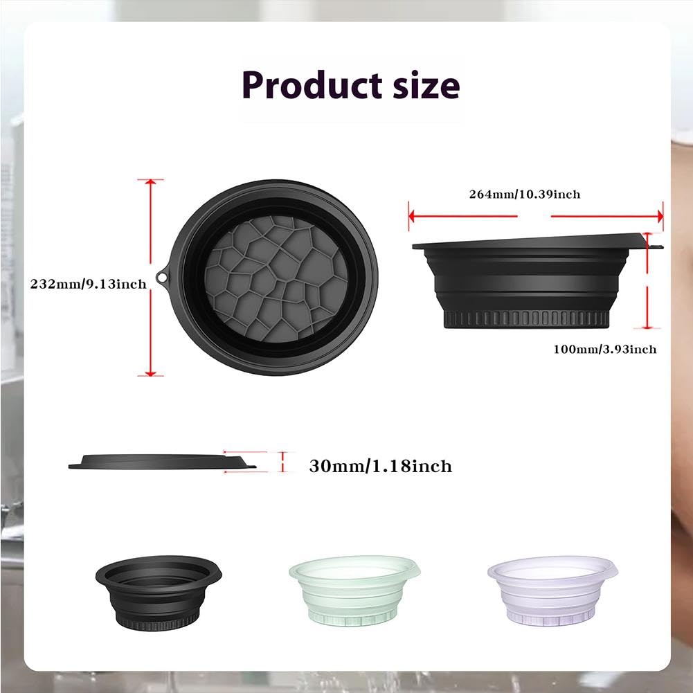 Ciotola per il ghiaccio, bacino pieghevole in silicone a raffreddamento rapido con vassoio per il ghiaccio integrato, ciotola per il bagno per il viso per immersione, ciotola portatile per la cura