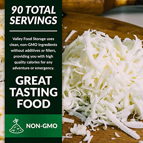 Image of Freeze Dried Shredded Mozzarella Cheese 10-Bag Bucket, 95 Oz | Premium Emergency Food Supply 25 Year Shelf Life | Non-GMO Prepper Supplies, Survival Food Off Grid Living Supplies | Valley Food Storage