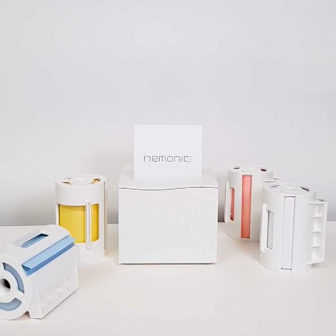nemonicAI ネモニックAI 最新ポータブル付箋プリンター　カートリッジ付 nemonic ネモニック 本体 カートリッジ付き 白 ホワイト nemonicAI