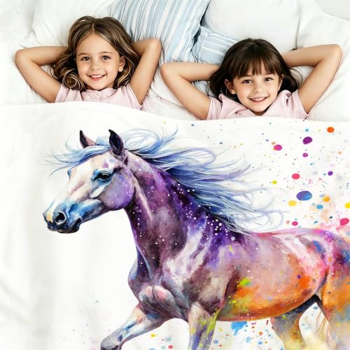 Couverture polaire cheval grand format pour cocooning au salon - 5