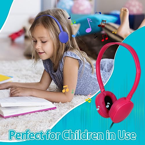 Image of 100 Pack Bulk Headphones for Classroom School,Wholesale Earphones | Class Set for Students Teens and Adult 3.5mm Jack (10 Colors)